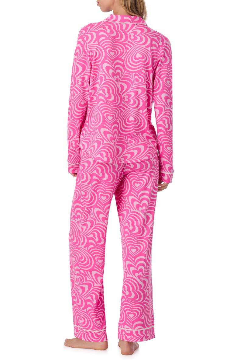 Room Service Pjs Piped Jersey Pajamas, Alternate, color, Pink/ Heart