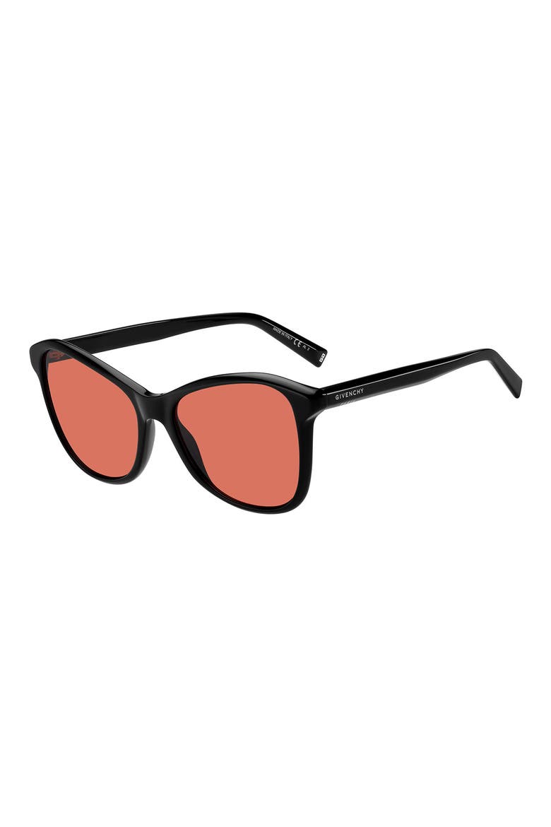 56mm Gradient Cat Eye Sunglasses, Alternate, color, BLACK PINK
