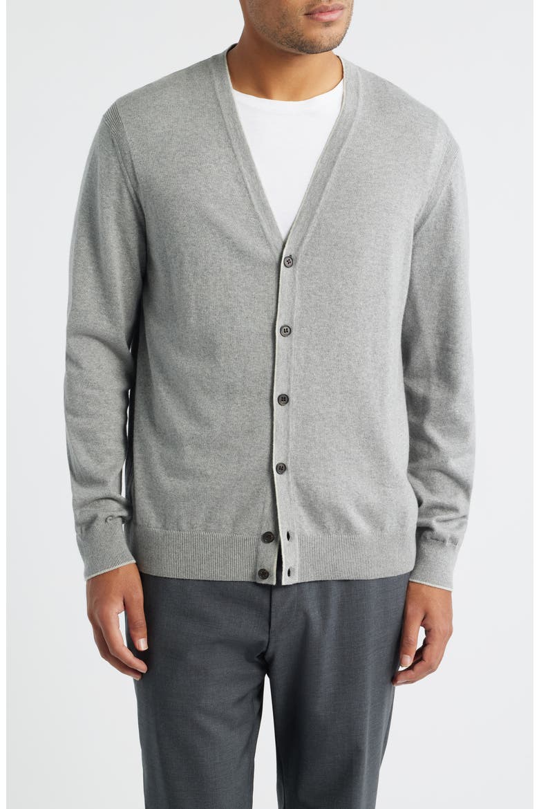 Charleston Cotton & Cashmere Cardigan, Alternate, color, GREY