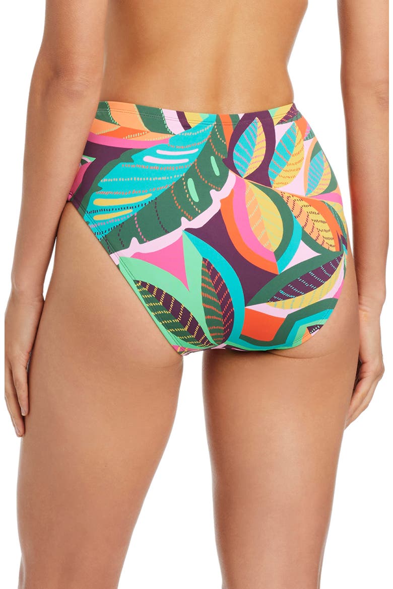 Tropical Print High Waist Bikini Bottoms, Alternate, color, MULTI