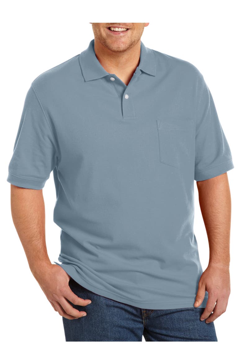 Big & Tall Pocket Piqué Polo Shirt, Main, color, TRADEWINDS