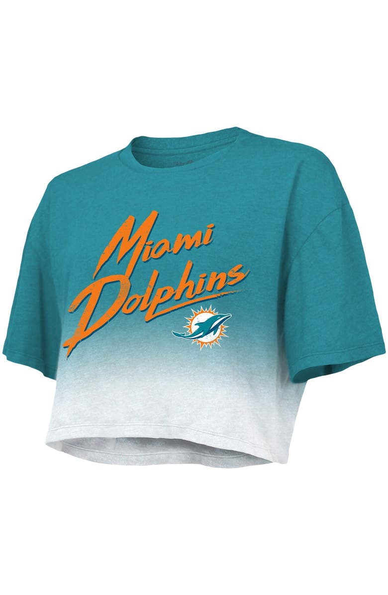 Majestic Threads Women's Majestic Threads Tua Tagovailoa Aqua/White Miami Dolphins Dip-Dye Player Name & Number Crop Top, Alternate, color, Aqua