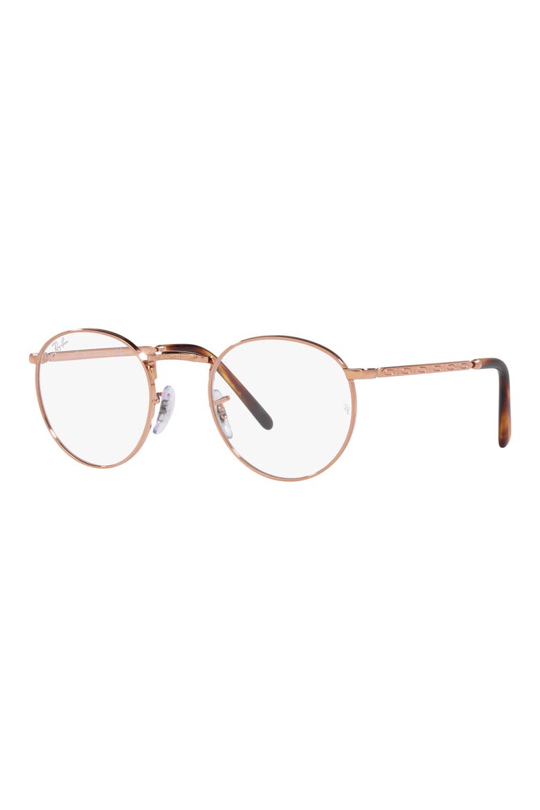 RX3637V 53mm Round Optical Glasses, Alternate, color, ROSE GOLD