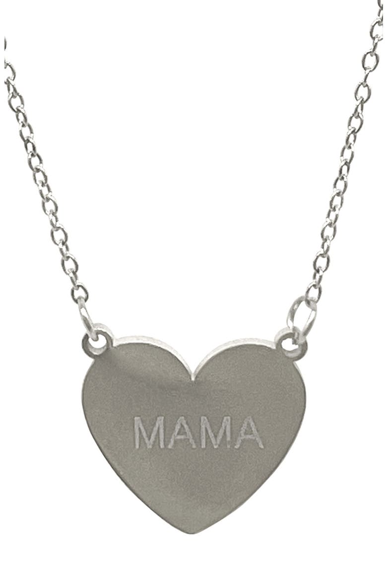 Water Resistant Mama Heart Necklace, Alternate, color, SILVER