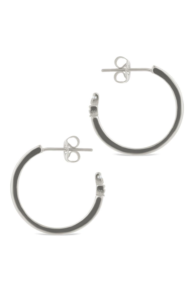Anika Mixed Texture Hoop Earrings, Alternate, color, SILVER