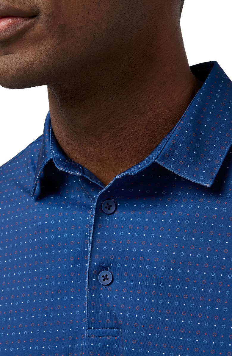Mizzen+Main Versa Trim Fit Navy Open Dot Stripe Polo, Alternate, color, Midnight Navy Open Dot Stripe