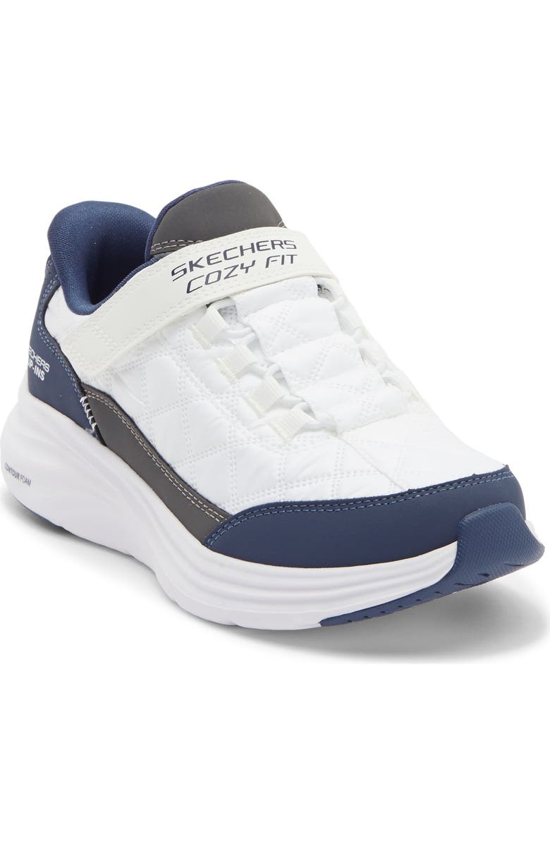 SKECHERS Kids' Contour Foam Sneaker, Main, color, White/ Navy