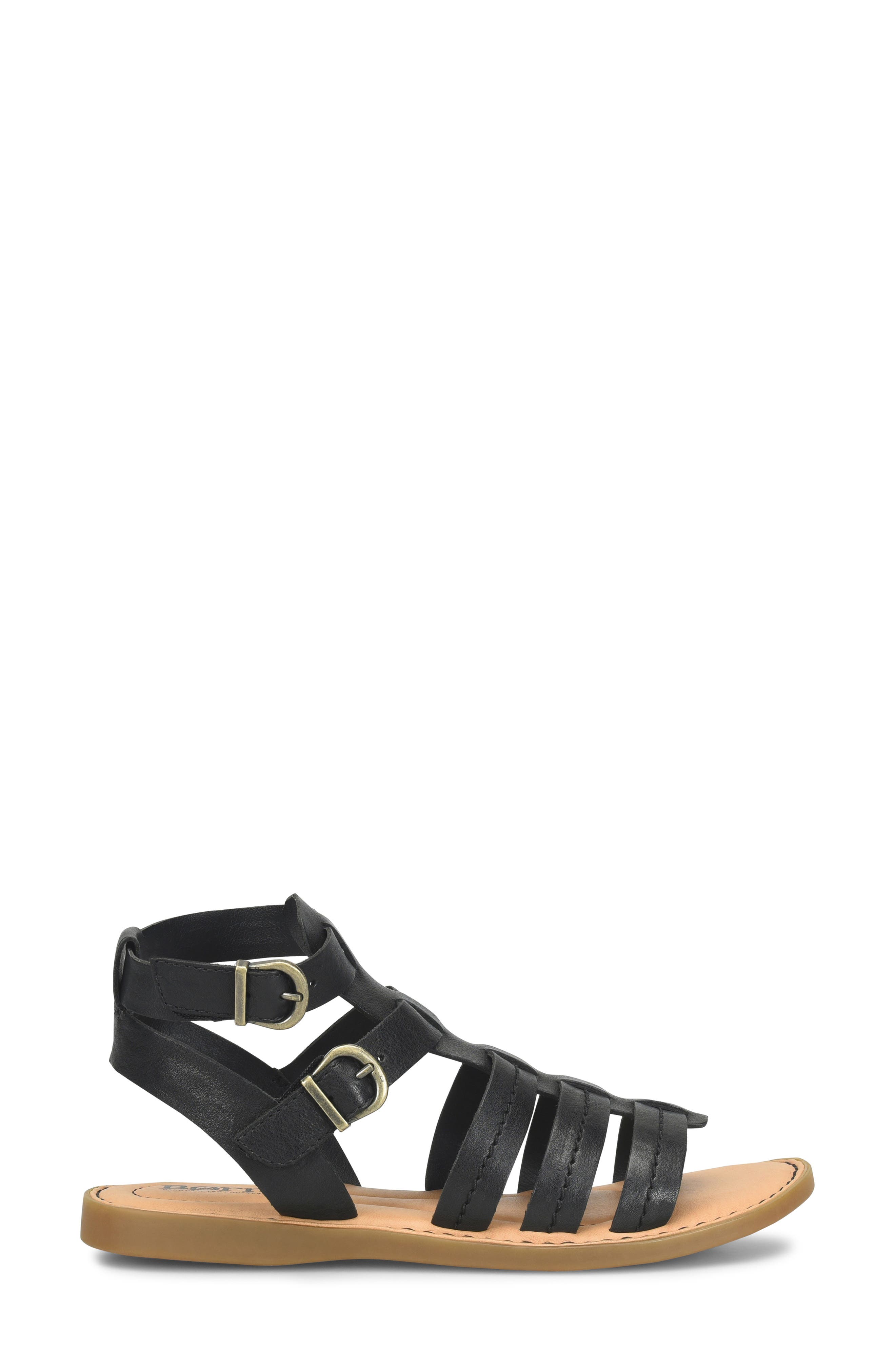 Børn Iana Ankle Strap Sandal, Alternate, color, Black Leather