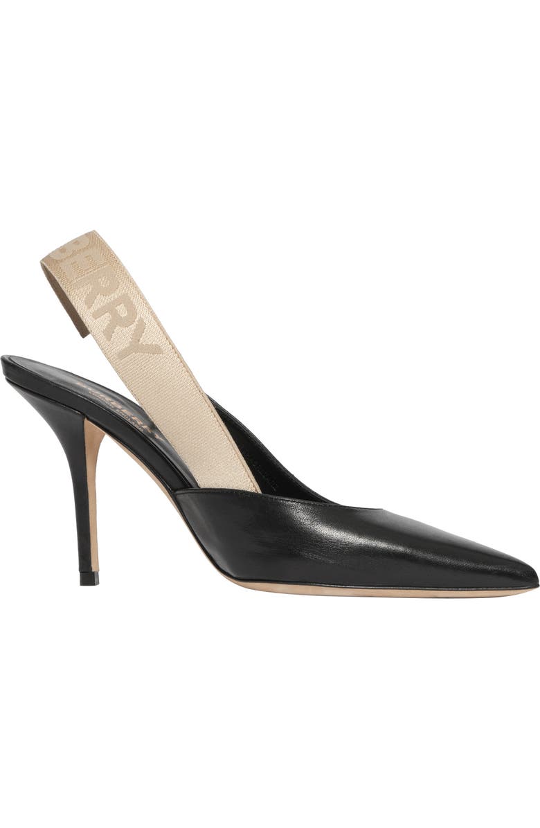 Burberry Maria Logo Slingback Pointy Toe Pump, Alternate, color,