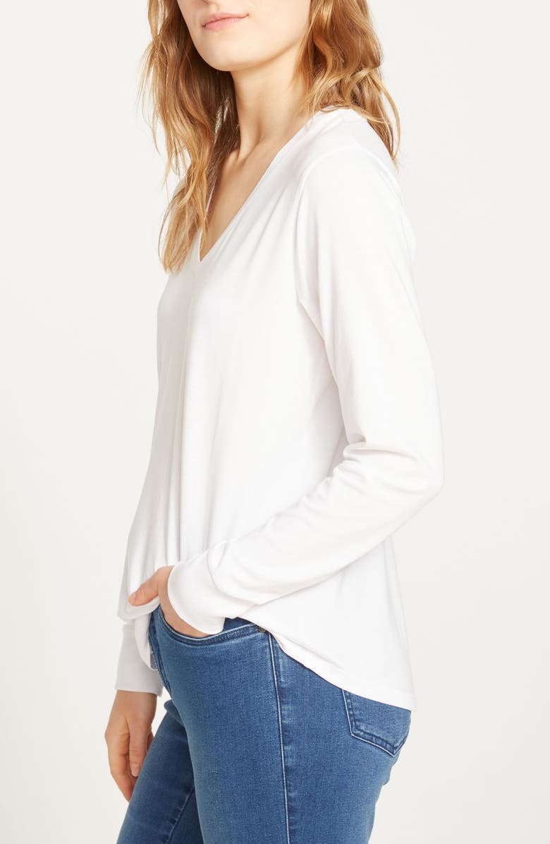 Universal Standard Long Sleeve V-Rex Tee, Alternate, color, White