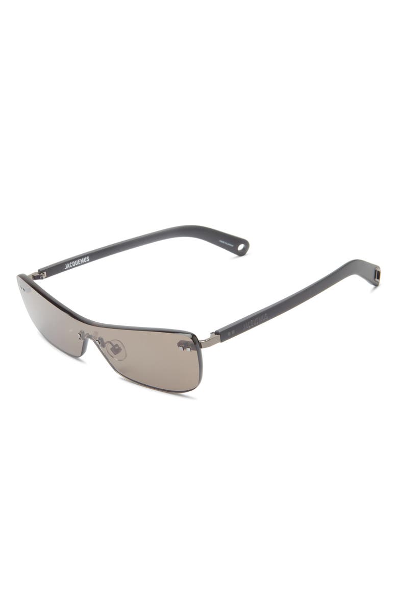 Jacquemus Mirada Rectangular Sunglasses, Alternate, color, Matt Grey Gunmetal