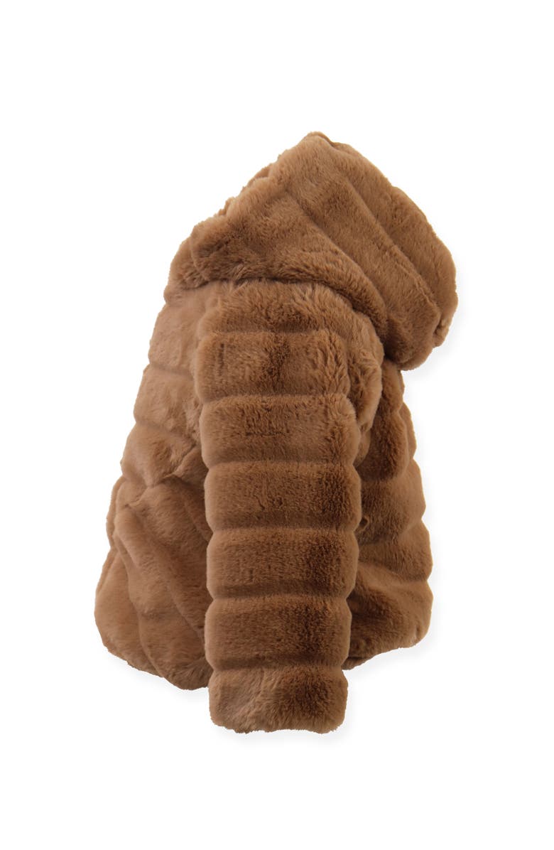 Widgeon Faux Fur Hooded Zip Cozy Jacket, Alternate, color, Chocolate Eclair