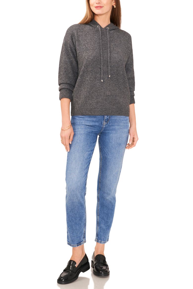 Jersey Knit Hooded Sweater, Alternate, color, MED HTHRGREY