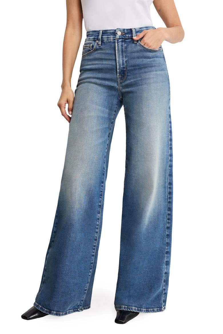 Good Waist High Waist Wide Leg Palazzo Jeans, Main, color, INDIGO986