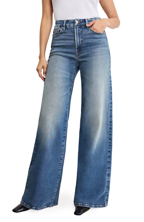 Good Waist High Waist Wide Leg Palazzo Jeans (Indigo 986) (Regular & Plus)