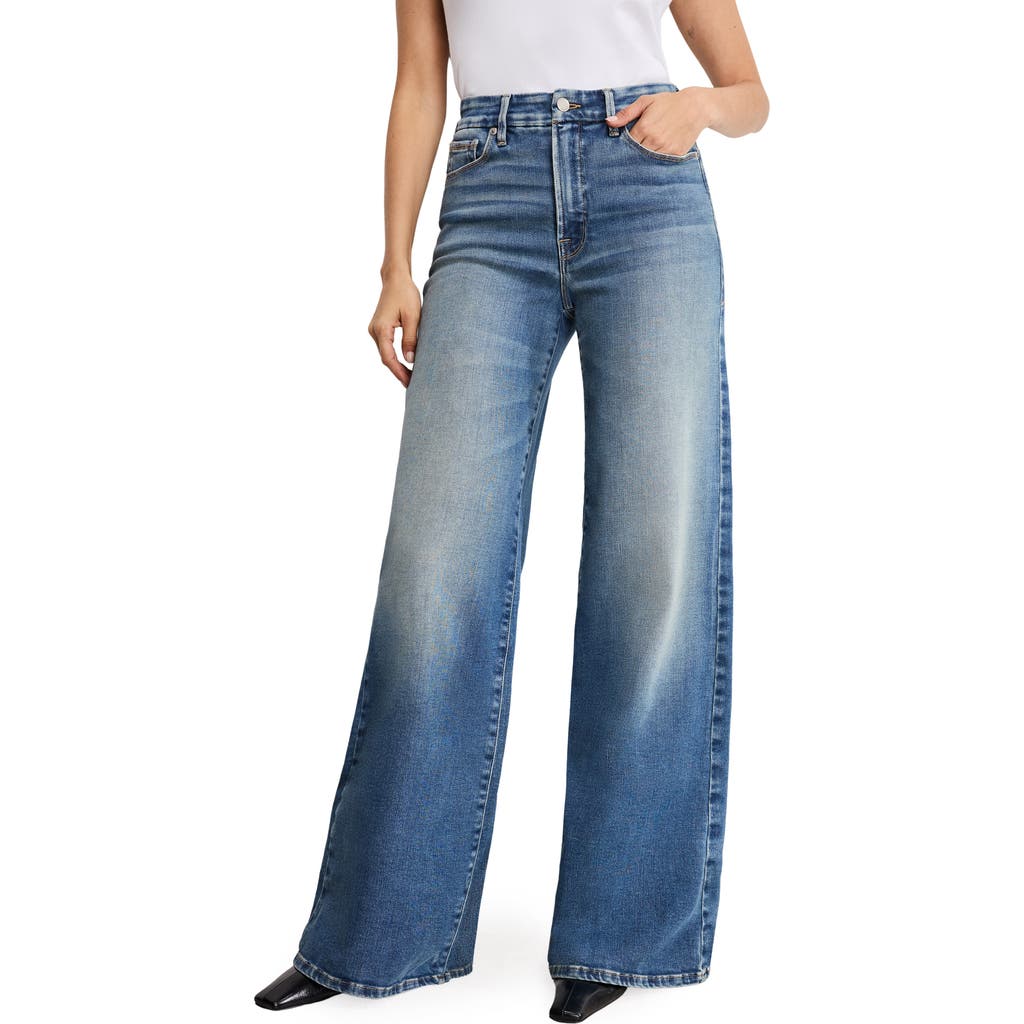 Good American Good Waist High Waist Wide Leg Palazzo Jeans In Multi