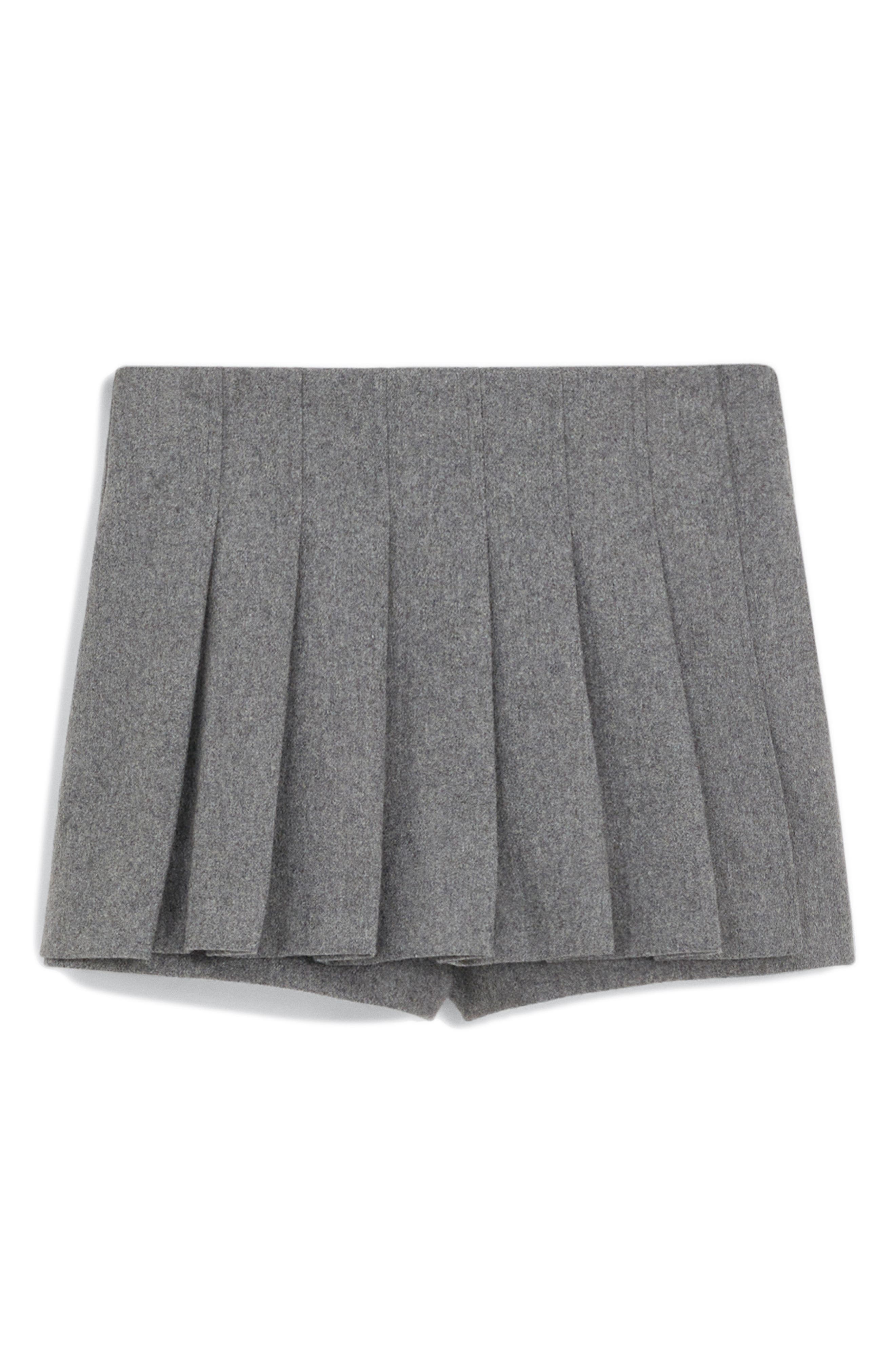 MANGO Pleated Wool Blend Miniskort