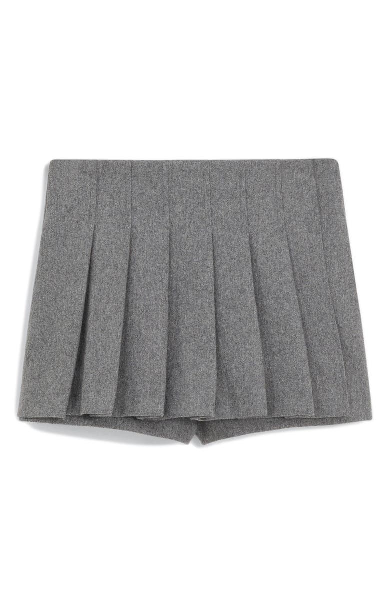 MANGO Pleated Wool Blend Miniskort, Main, color, 