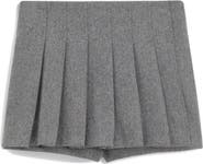MANGO Pleated Wool Blend Miniskort