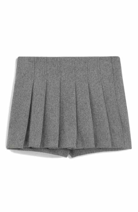 MANGO Pleated Wool Blend Miniskort