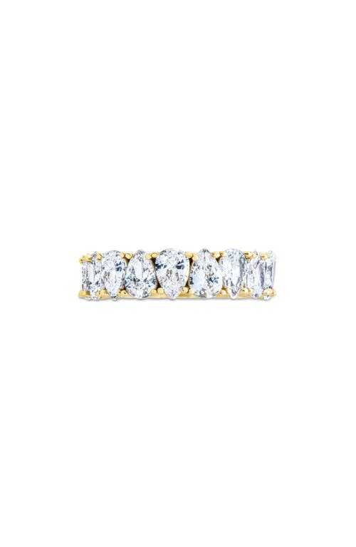 Sterling Forever Janis Pear Cubic Zirconia Eternity Band Ring In Multi