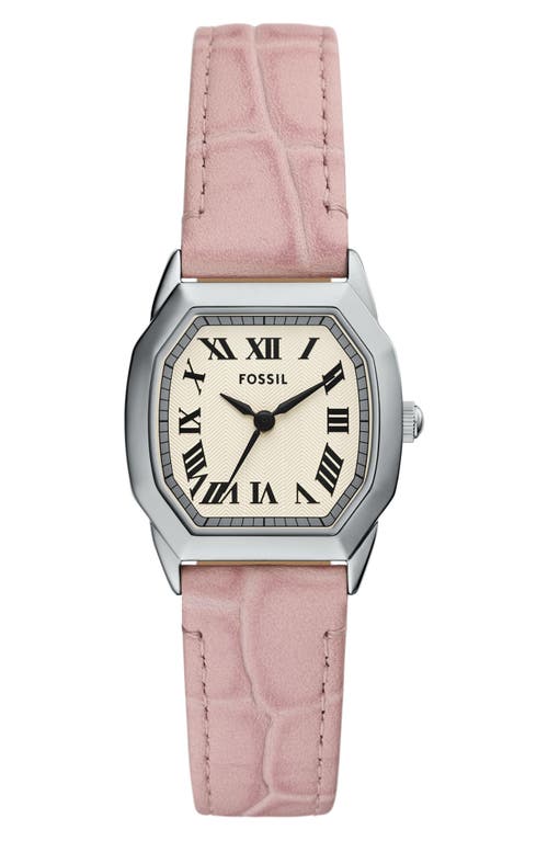 Fossil Women's Harlow Three-hand Light Pink Leather Watch, 27mm In Pink
