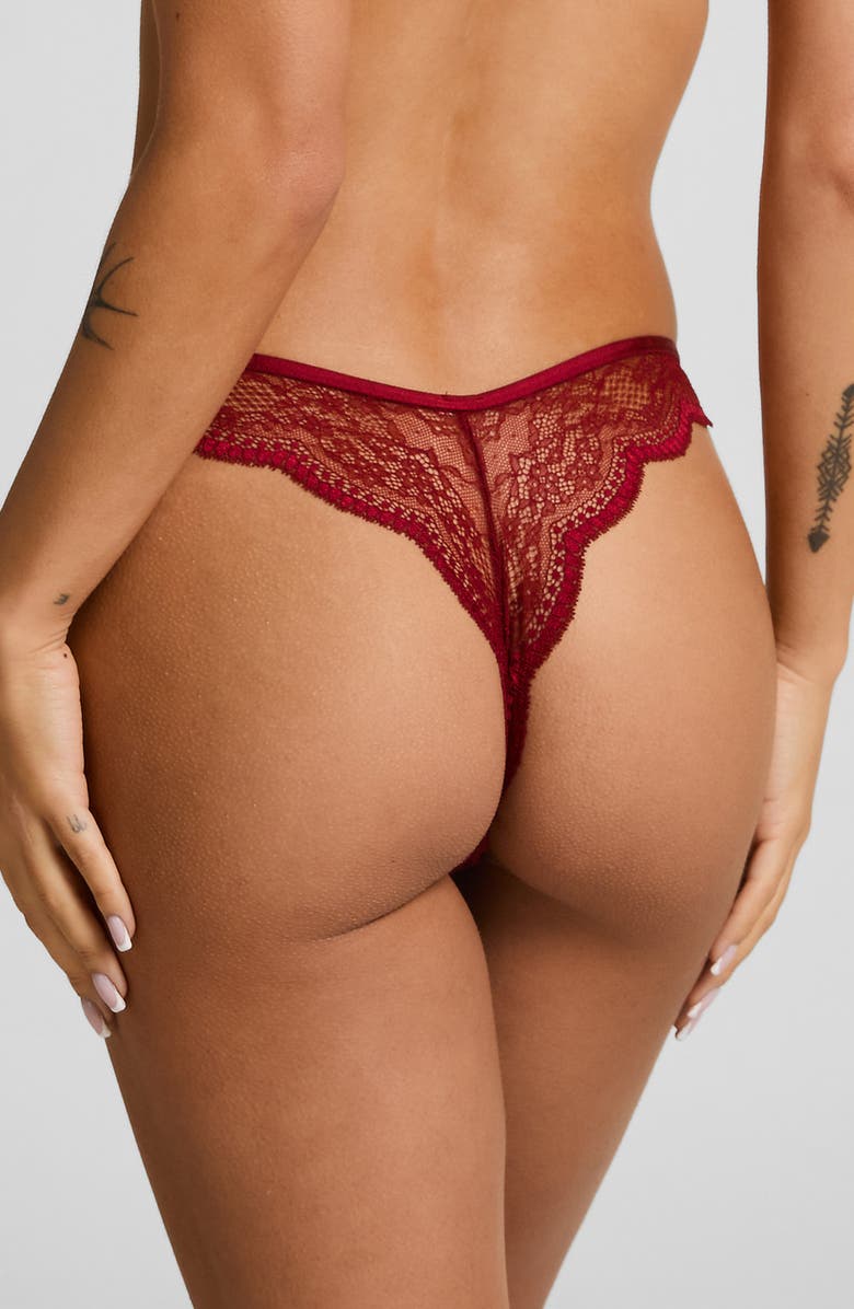 Hunkemöller Isabelle Cheekini Thong, Alternate, color, Tibetan Red