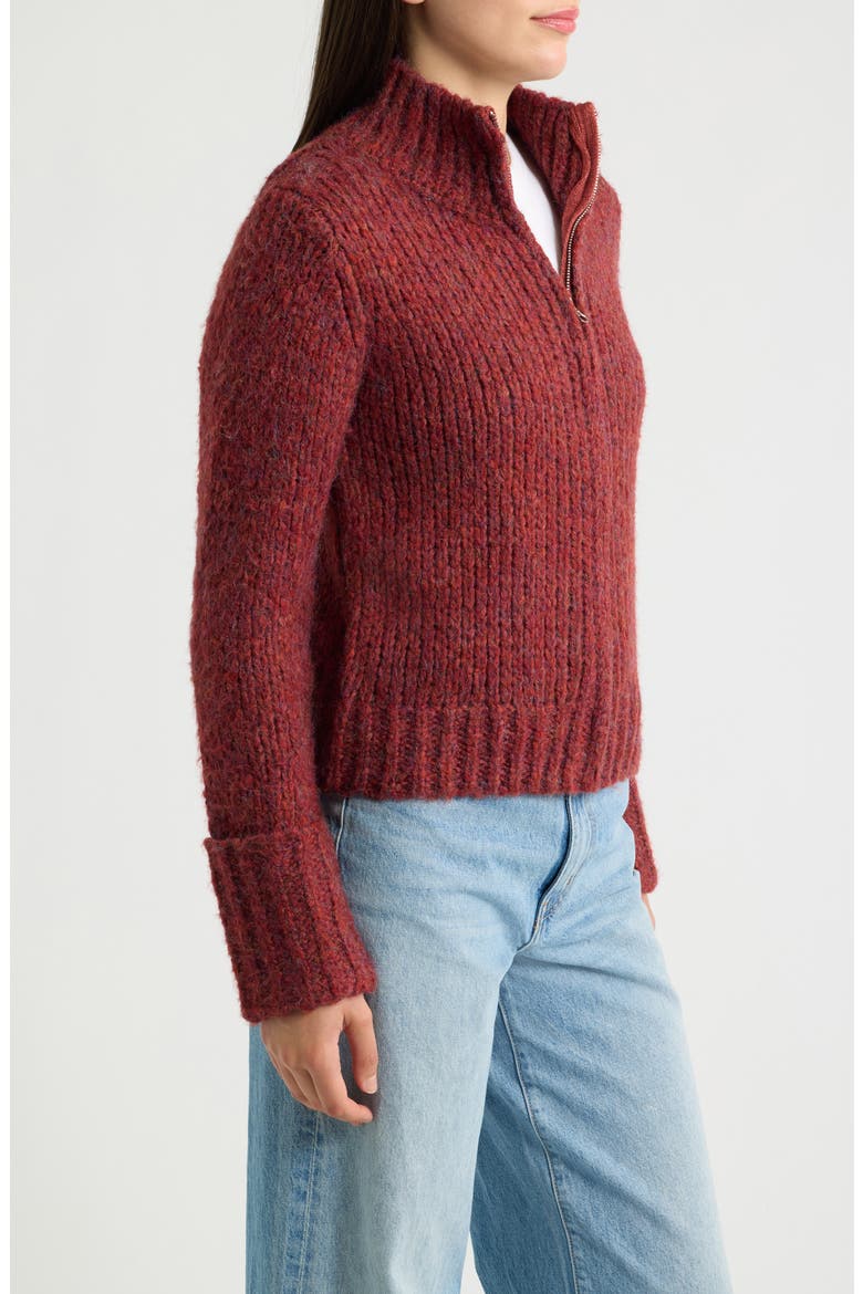 Front Zip Cardigan, Alternate, color, BORDEAUX