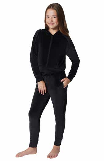 90 DEGREE BY REFLEX Kids' Rib Velour Castle Zip Hoodie & Joggers Set