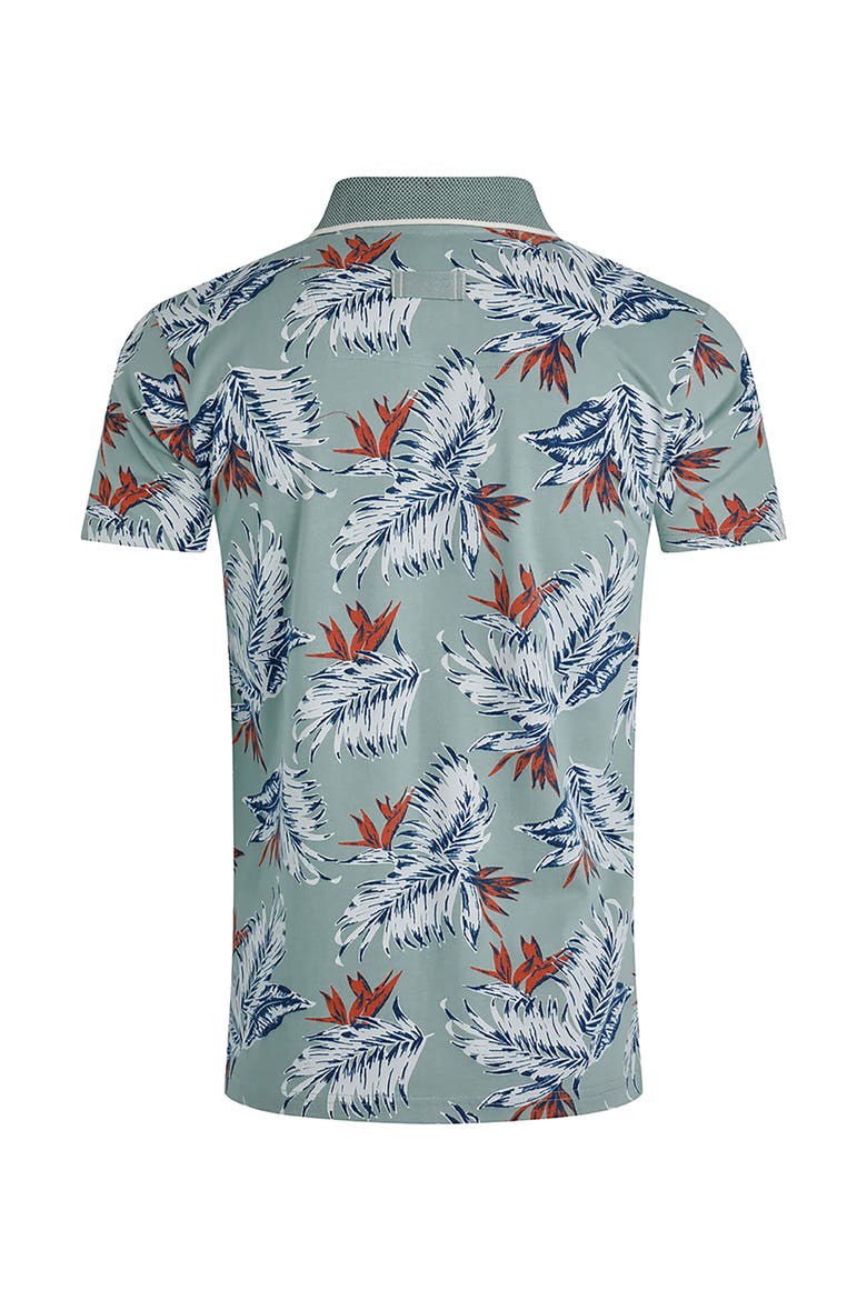 Sarat Printed Polo, Alternate, color, Mineral Blue