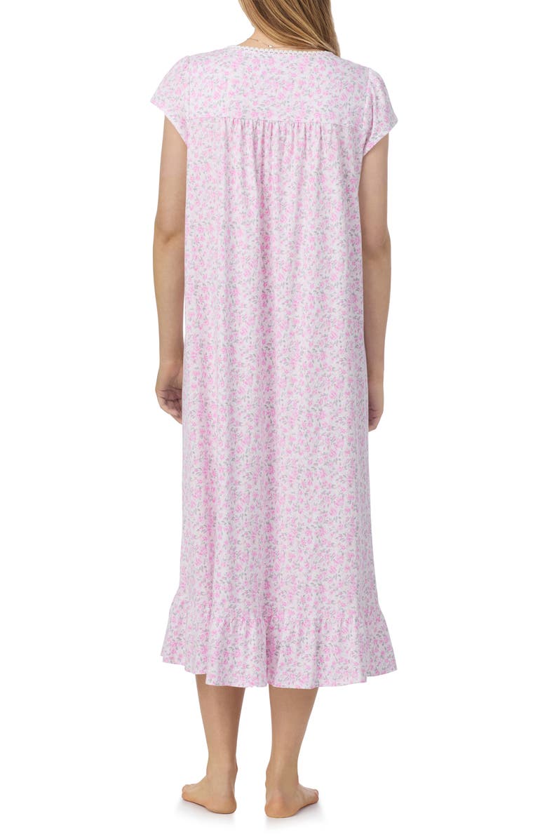 Eileen West Cap Sleeve Cotton Nightgown, Alternate, color, White Ditsy