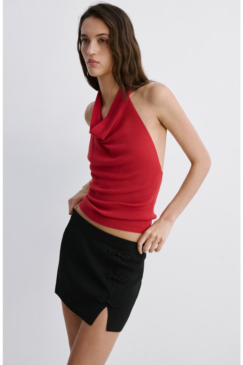 Side Slit Miniskirt, Alternate, color, BLACK