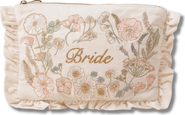 Elizabeth Scarlett Pressed Flowers Bride Velvet Frill Pouch