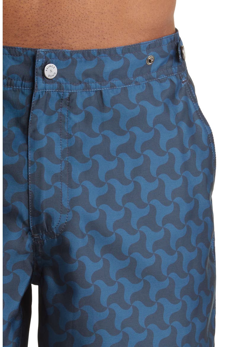 Elvio Print Hybrid Swim Trunks, Alternate, color, NAVY