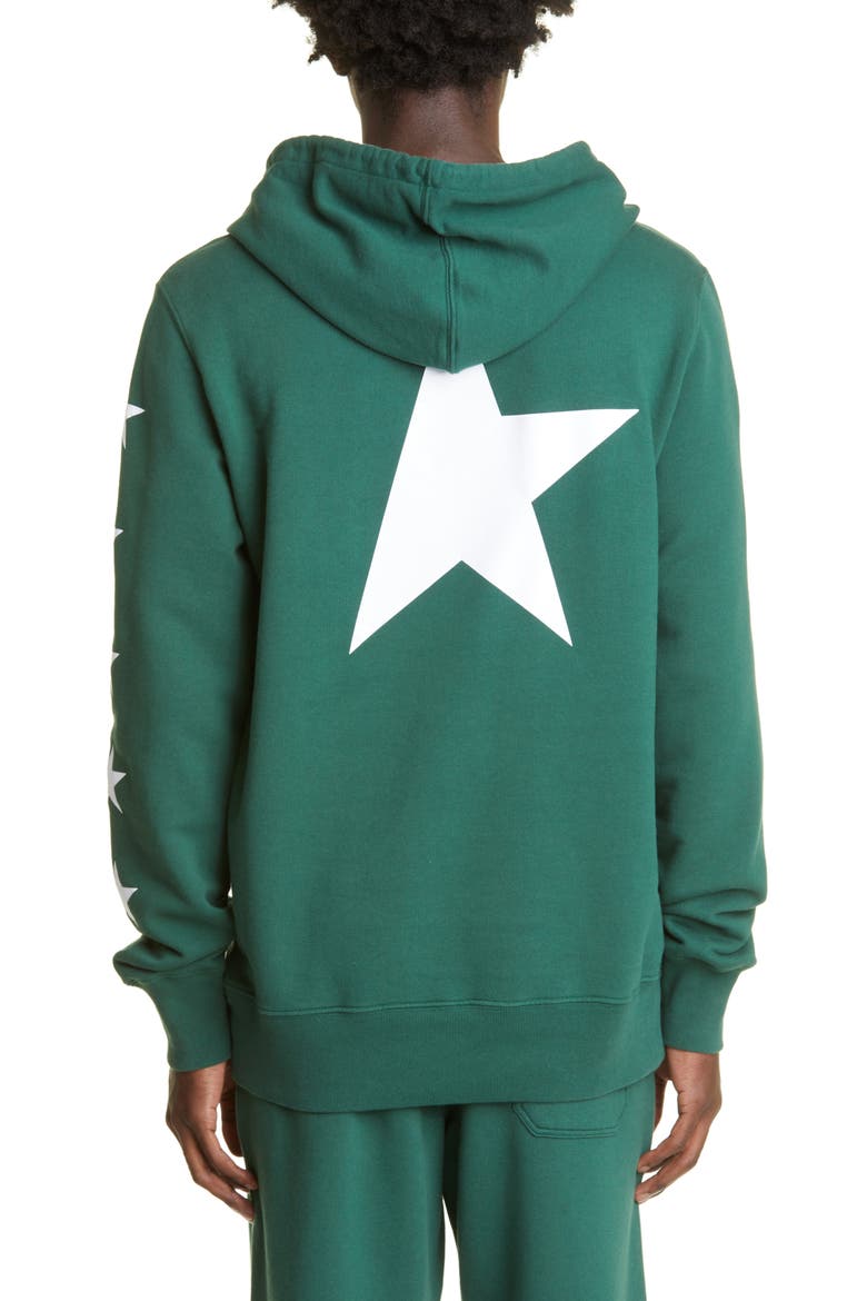 Men's Star Cotton Graphic Hoodie, Alternate, color, BRIGHT GREEN/ WHITE