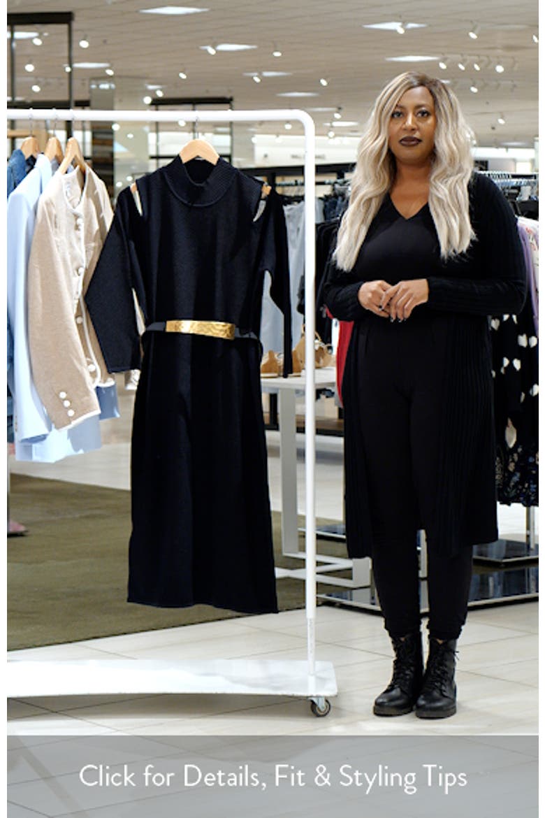 Poly Belted Cold Shoulder Midi Dress video