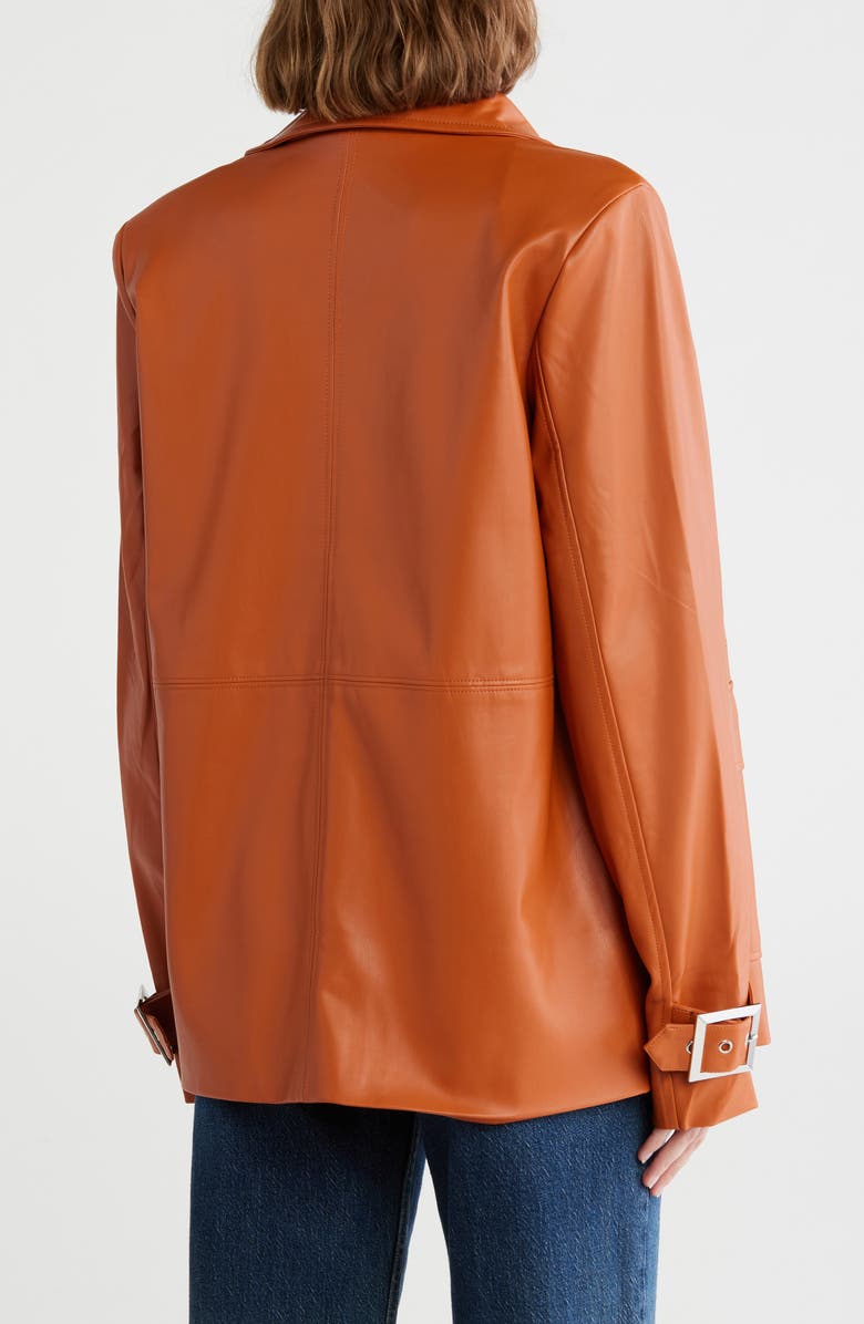 WeWoreWhat Faux Leather Shirt Jacket, Alternate, color, Cider