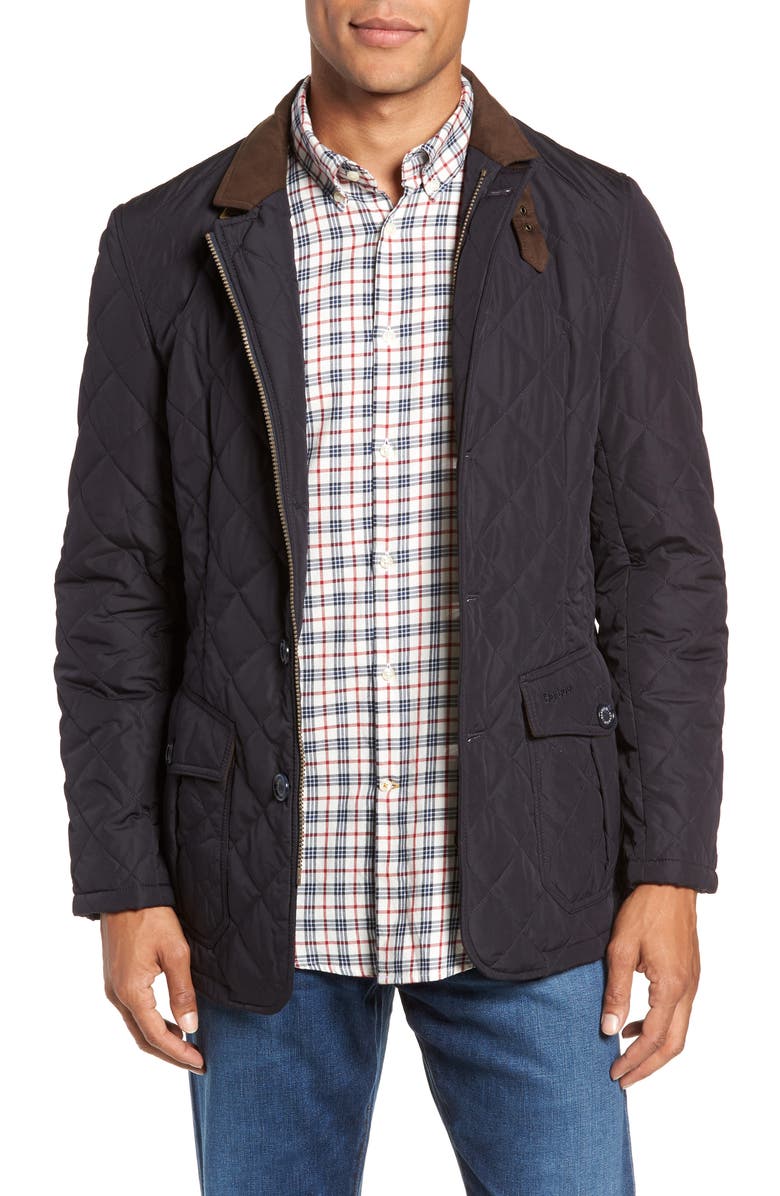 Barbour Lutz Quilted Jacket, Main, color, Navy