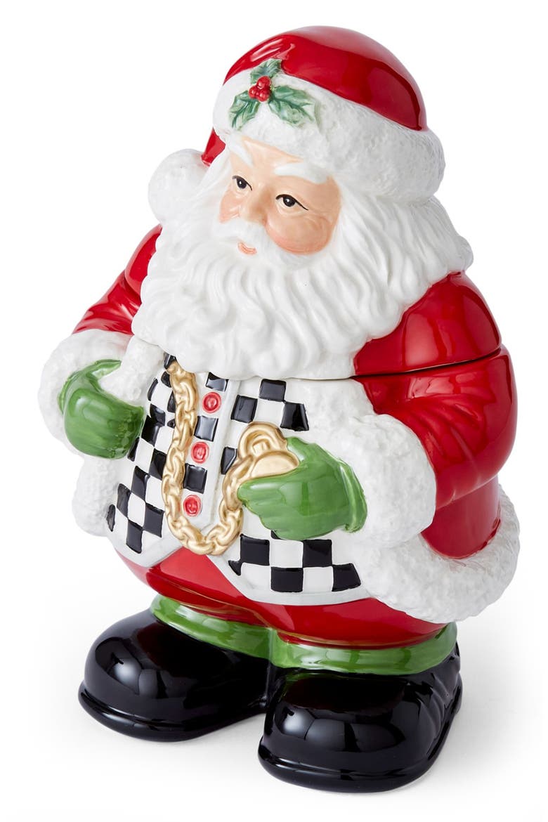 Christmas Tree Santa Cookie Jar, Alternate, color, GREEN