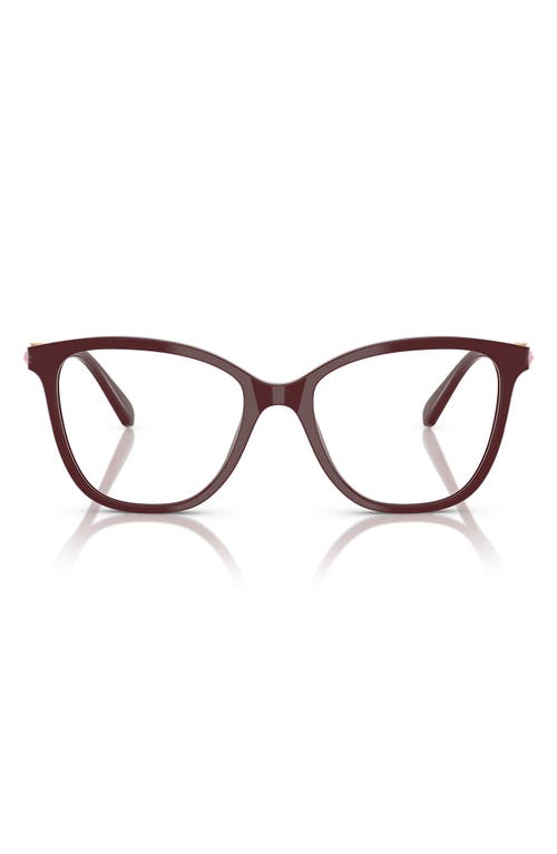 Swarovski 52mm Square Optical Glasses In Burgundy