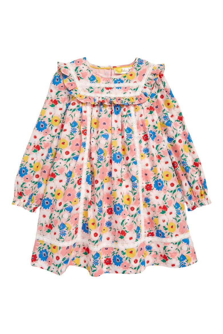 Kids' Floral Print Long Sleeve Dress, Main, color, BOTO PINK PAINTERLY FLORAL