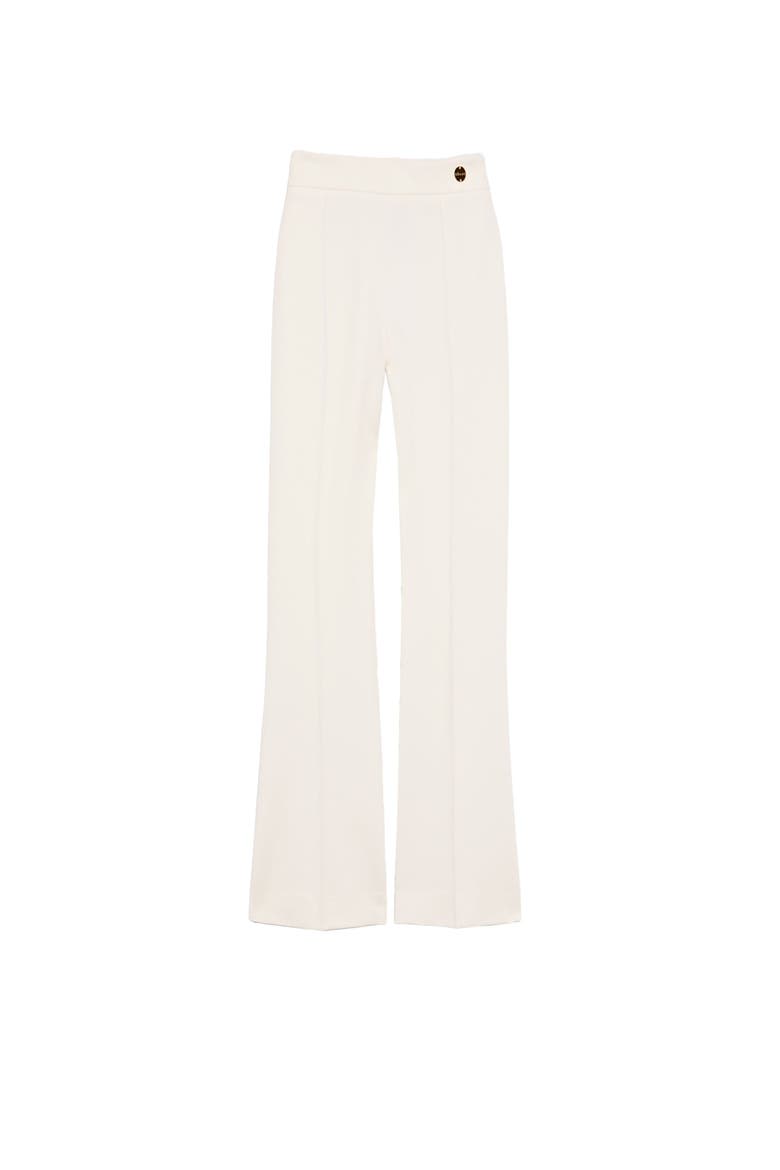 Lola High Density Crepe Stretch Cropped Flare Trouser, Main, color, White