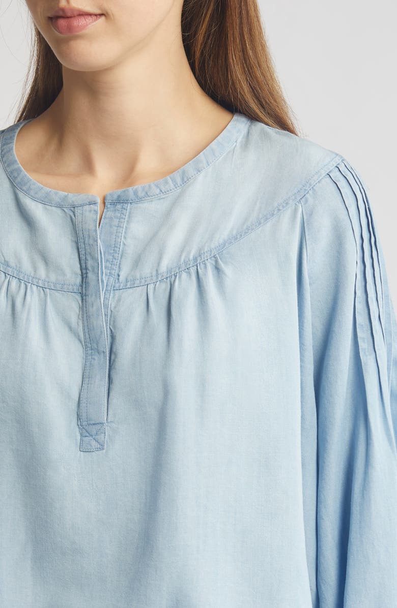 Caslon<sup>®</sup> Pintuck Sleeve Chambray Top, Alternate, color, 