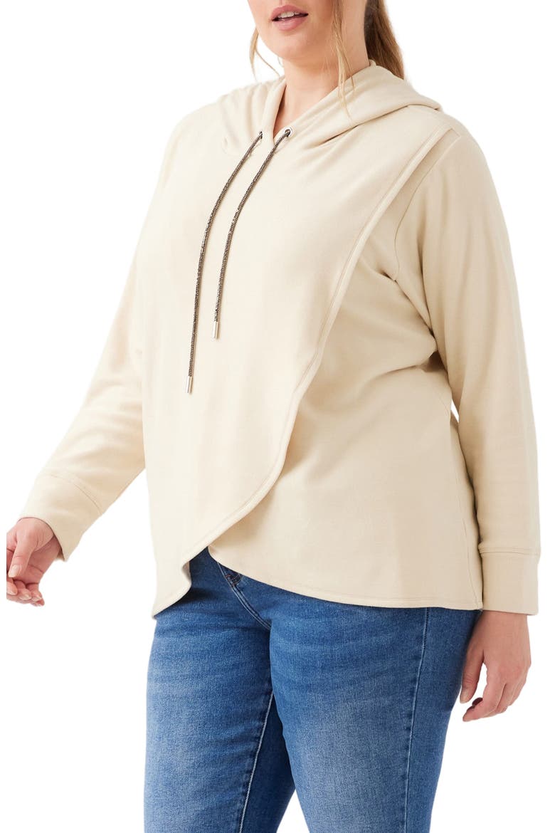Rhinestone Crossover Hoodie, Alternate, color, ECRU