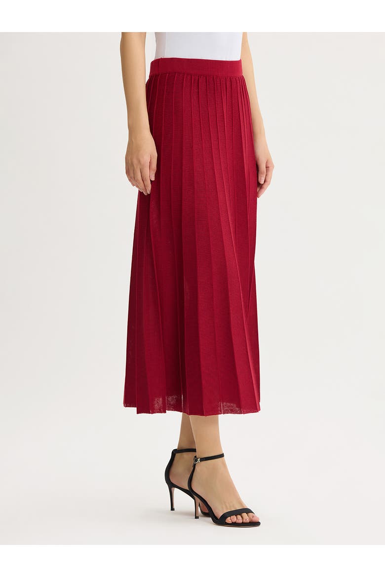 Flared Wide Ribbed Soft Knit Maxi Skirt, Alternate, color, Scarlet Red