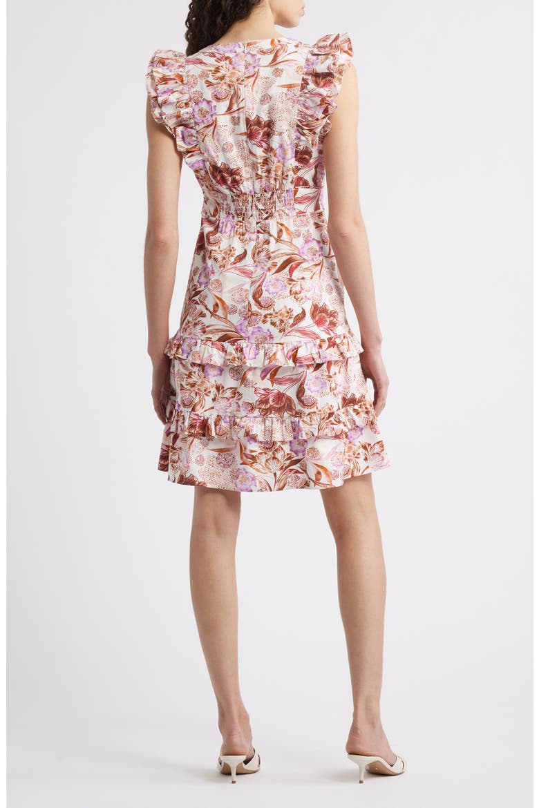 Ruffle Tiered Pintuck Dress, Alternate, color, MULBERRY MULTI