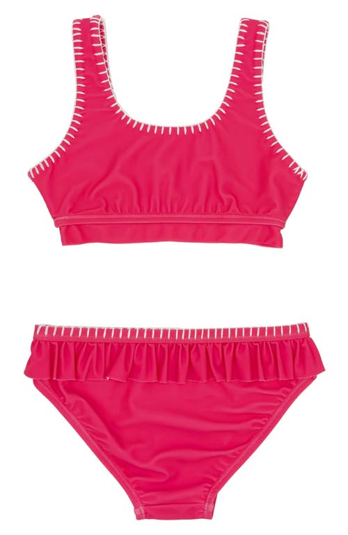 Feather 4 Arrow Kids' 4 The Frill Of It Two-piece Swimsuit In Hot Coral