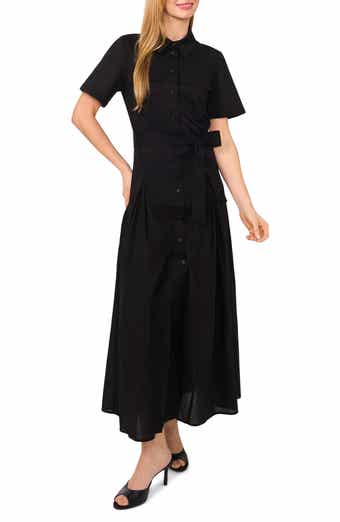 Ted Baker Box Pleat Tie Belt Cotton Maxi Shirtdress