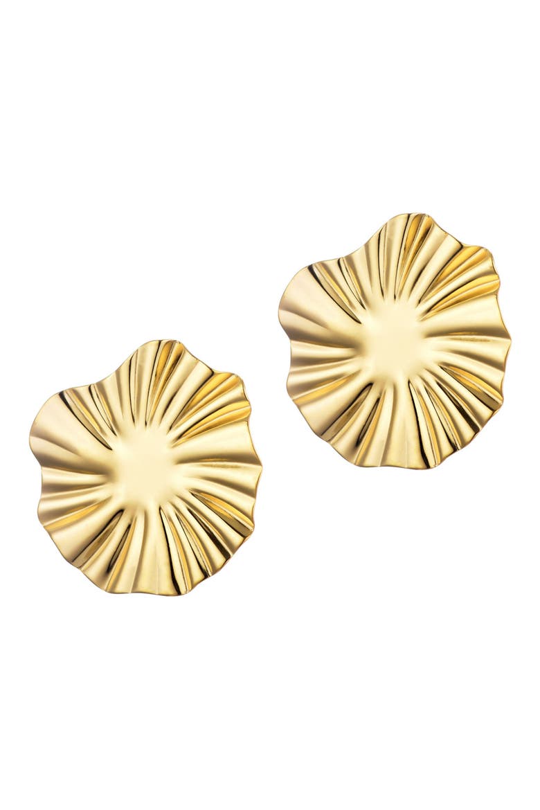 Sunray Round Earrings, Main, color, GOLD
