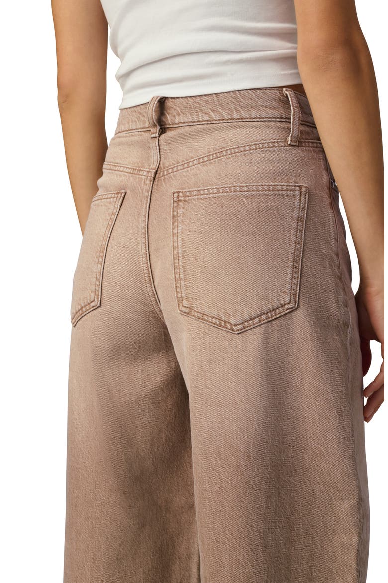 The Billie Raw Hem Crop Barrel Jeans, Alternate, color, WASHED TANNIN